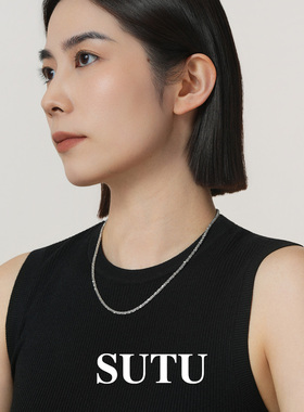 素图925银简约气质爆闪女毛衣链