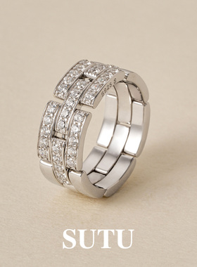 素图女925银简约小众轻奢戒指女