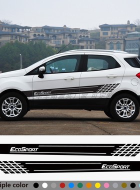 适用于福特翼博 Ecosport装饰汽车车身贴纸 防水条纹装饰贴拉花