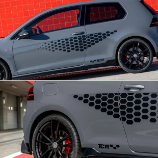 外贸爆款大众高尔夫 TSI GTD GTI Polo TCR 蜂窝改装汽车车身贴纸