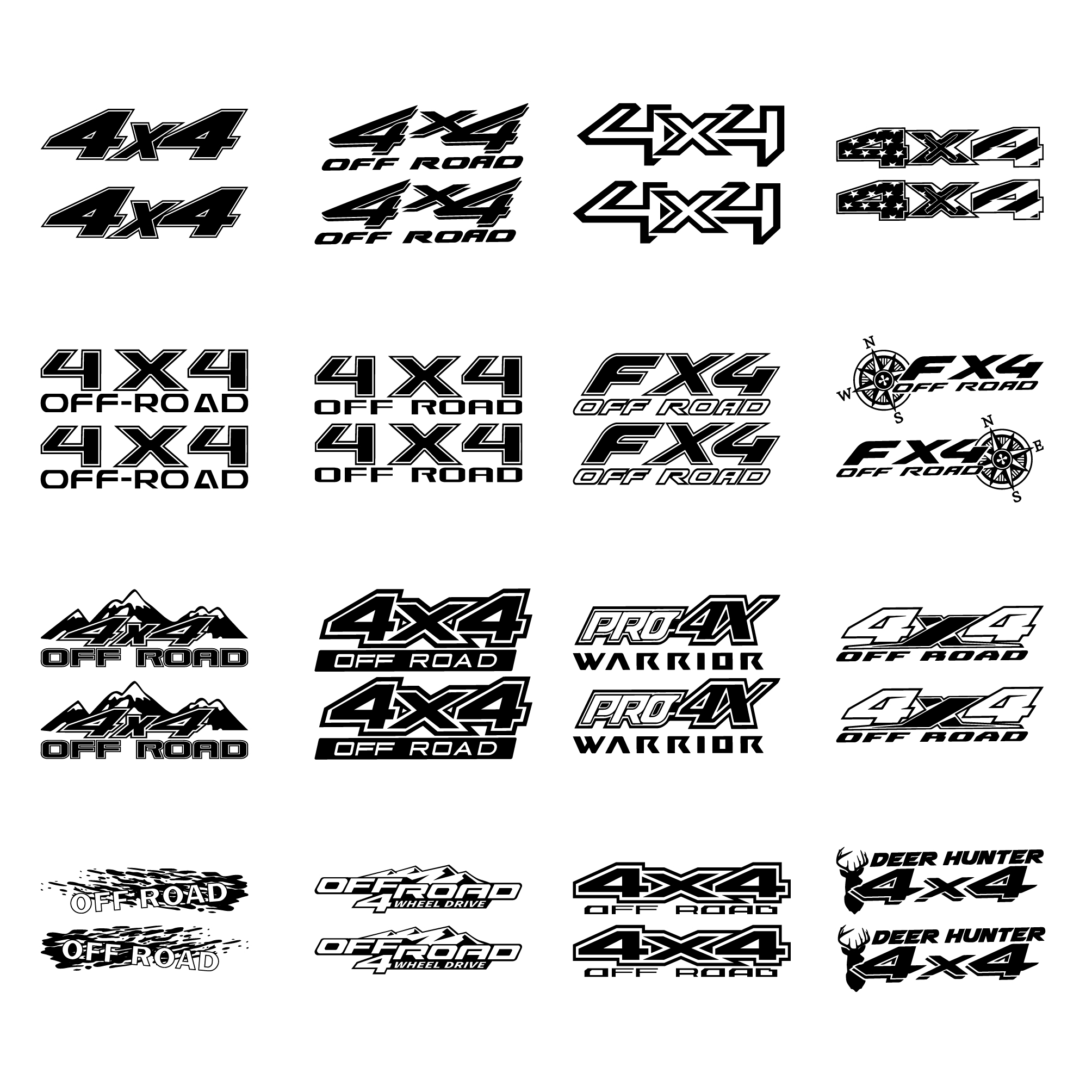 通用皮卡车斗侧贴纸后挡板FX4 4X4 越野车拉花贴纸皮卡侧贴后备箱