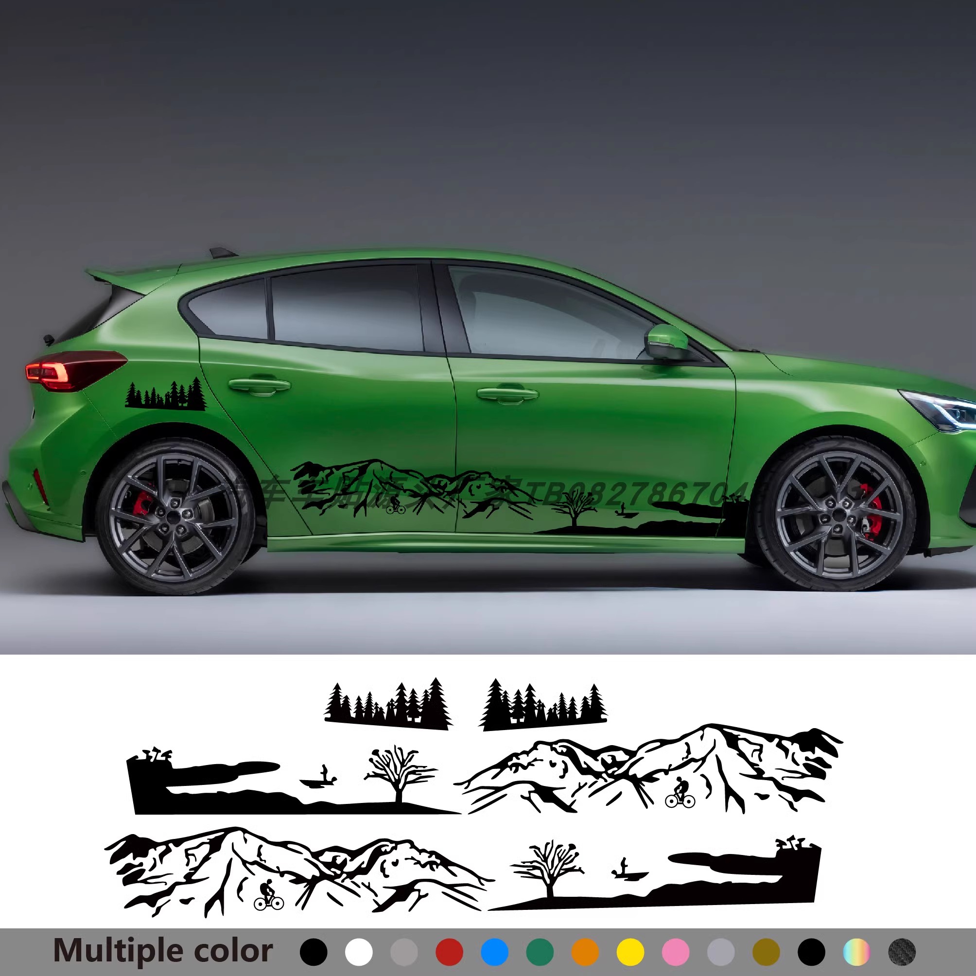 大型山体汽车贴纸 改装车身贴房车露营车拖车SUV 4x4越野装饰拉花