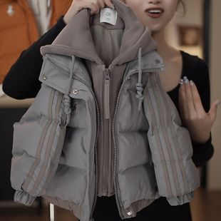 儿童加棉加厚假两件防寒棉服男女宝超厚洋气冬款抗寒保暖棉衣外套