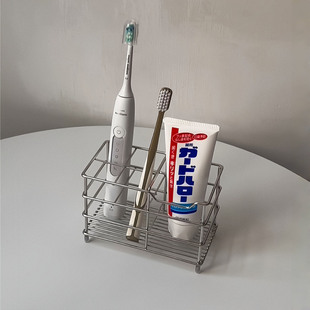 不锈钢牙刷架电动牙刷牙膏收纳架沥水牙具座置物洗漱台卫生间浴室