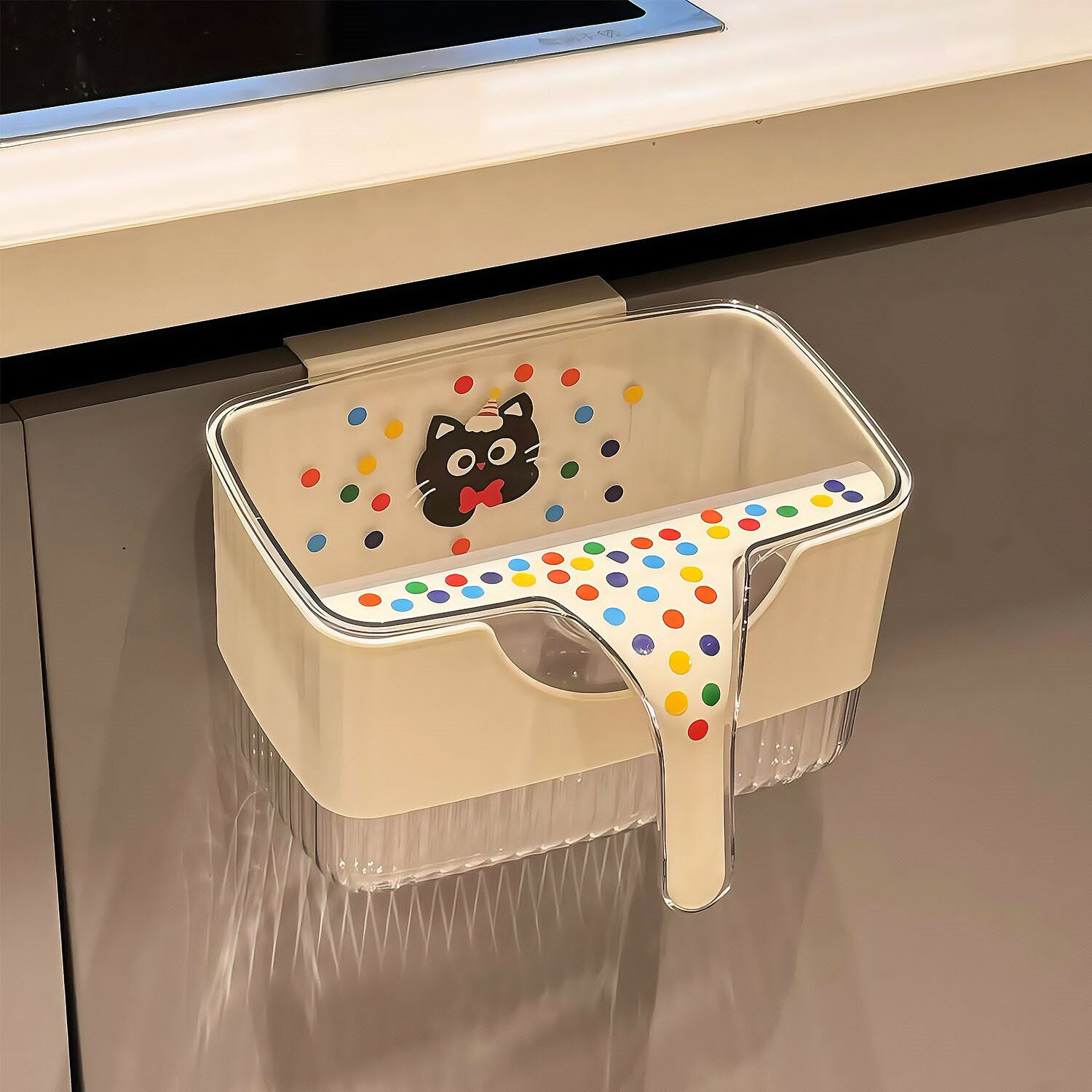 厨房垃圾桶带刮板壁挂厨余橱柜门收纳桶免弯腰纸篓家用卫生间厕所