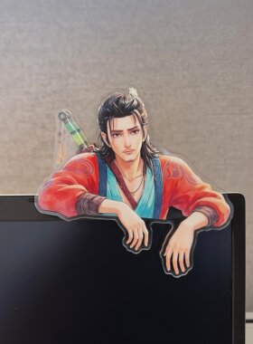 八仙周边钟离权电脑摆件吕洞宾动漫人物工位装饰摆件亚克力夹子