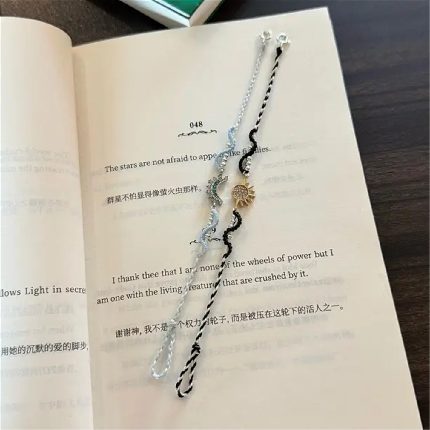 日月同辉手绳太阳月亮情侣手錬手工diy材料包送女友闺蜜情侣礼物