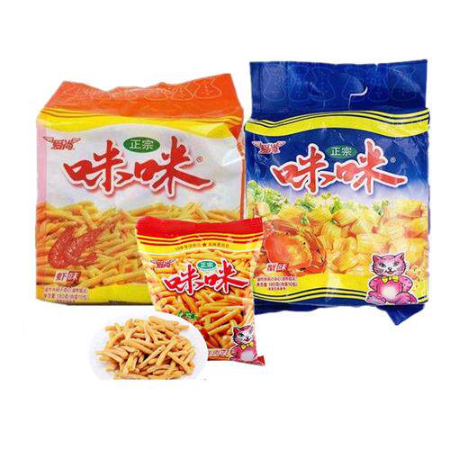爱尚正宗咪咪虾条蟹味粒小龙虾180g独立袋装咪咪条零食膨化小吃