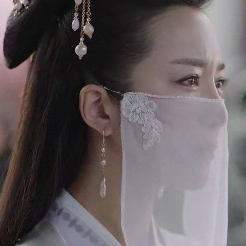 面纱女遮脸仙气风汉服女扶摇同款古装百搭蒙面纯色古风配饰防晒脸
