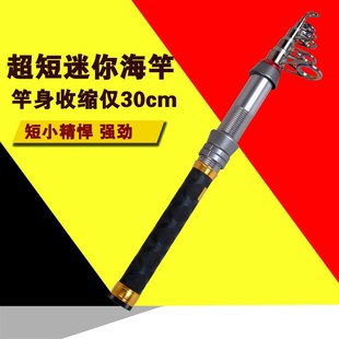 迷你收缩长度30厘米渔具1J.3米1.8超短节海竿 小海竿