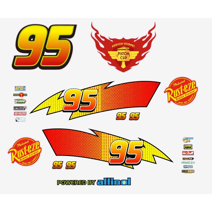 汽车总动员闪电麦昆 全车贴纸拉花 改色膜涂鸦通车 95号活塞杯贴