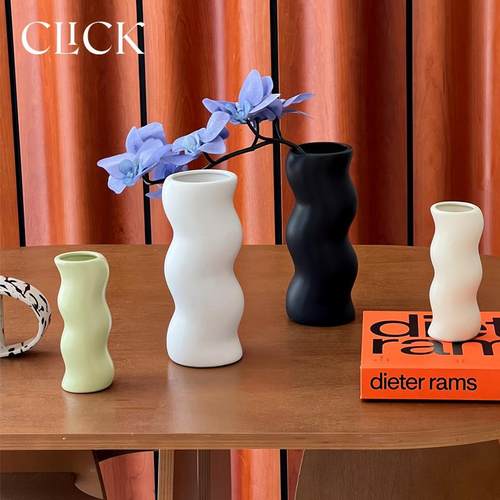 Click毛毛虫扭扭桌面可爱装饰小花瓶创意设计陶瓷插花器可水养花