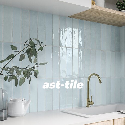 Asttile现代简约蓝色条砖厨房浴室卫生间背景墙吧台瓷砖墙砖62190