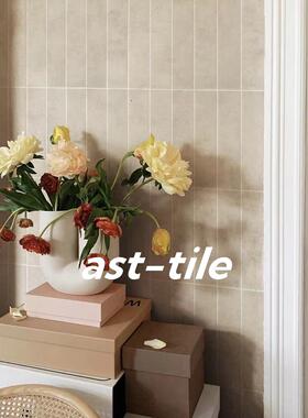 Asttile奶油风杏灰色厨房卫生间客厅墙面吧台围边墙砖瓷砖75x300