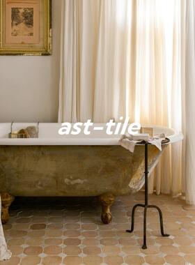 Asttile摩洛哥风赤土手工陶土侘寂民宿酒店卫生间防滑陶土马赛克