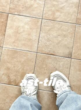 Asttile美拉德沙土米黄渐变厨房卫生间地砖阳台凹凸面防滑瓷砖200