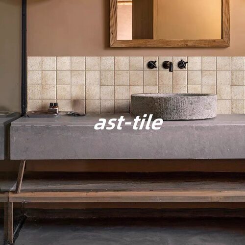 Asttile复古诧寂风莱姆石墙砖厨房卫生间手工防滑地砖瓷砖100x100