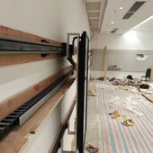 热销静音互动滑轨屏一体机轨道触摸电视移动电动手推拉直线导轨智