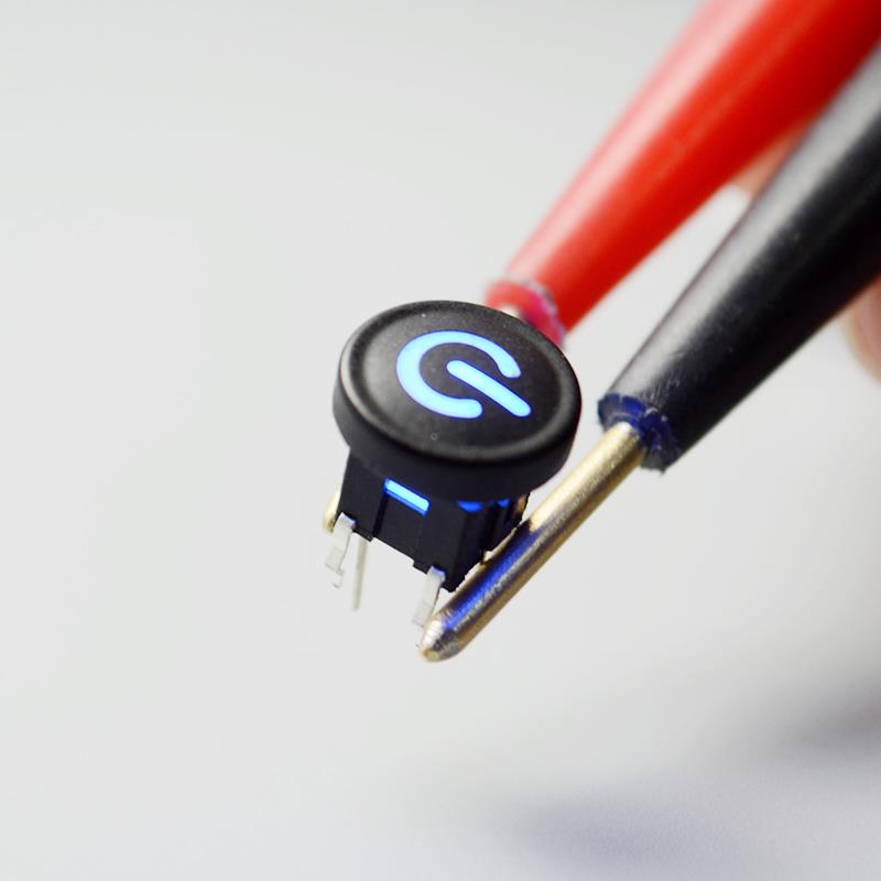 电源符号 (TSL06122-SC801)6*6*8.6 4只脚 带电镀帽 带灯轻触开关