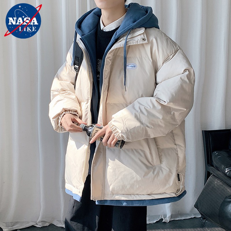 NASA假两件棉衣男情侣外套