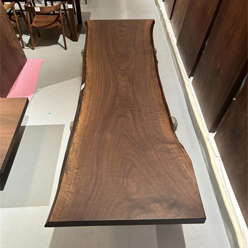 尺寸：262*83*6独板北美黑胡桃大板茶桌办公桌餐桌茶台