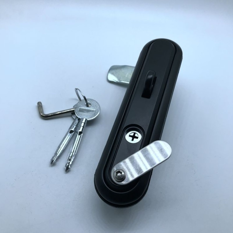 MS865G带挂黑色平面锁，电柜门锁，配电柜门锁，网络机箱机柜锁