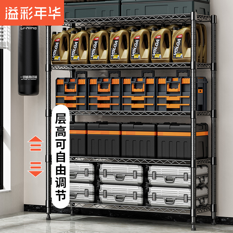 溢彩年华置物架家用五层货架重型仓储铁架子杂物架收纳仓库储物架