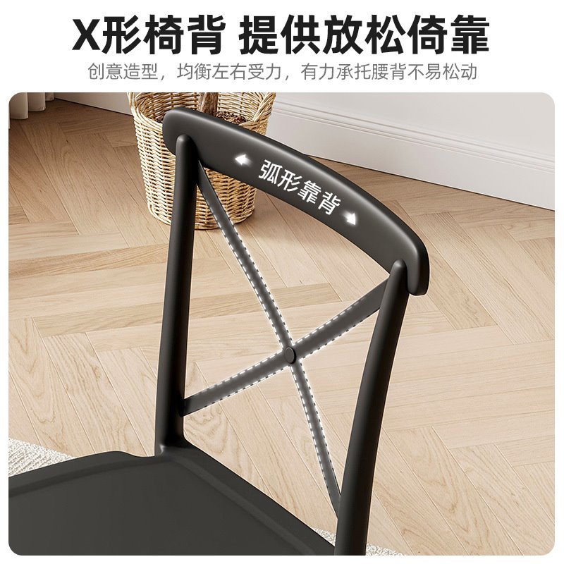 塑料椅家用凳子小户型餐椅靠背椅简约休闲大排档椅子商用餐厅桌椅