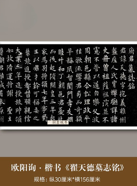 欧阳询楷书《翟天德墓志》高清微