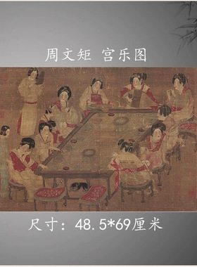 周文矩宫乐图复古书画人物仕女