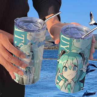 初音未来miku保温杯带吸管随手杯咖啡杯ins高颜值便携不锈钢女