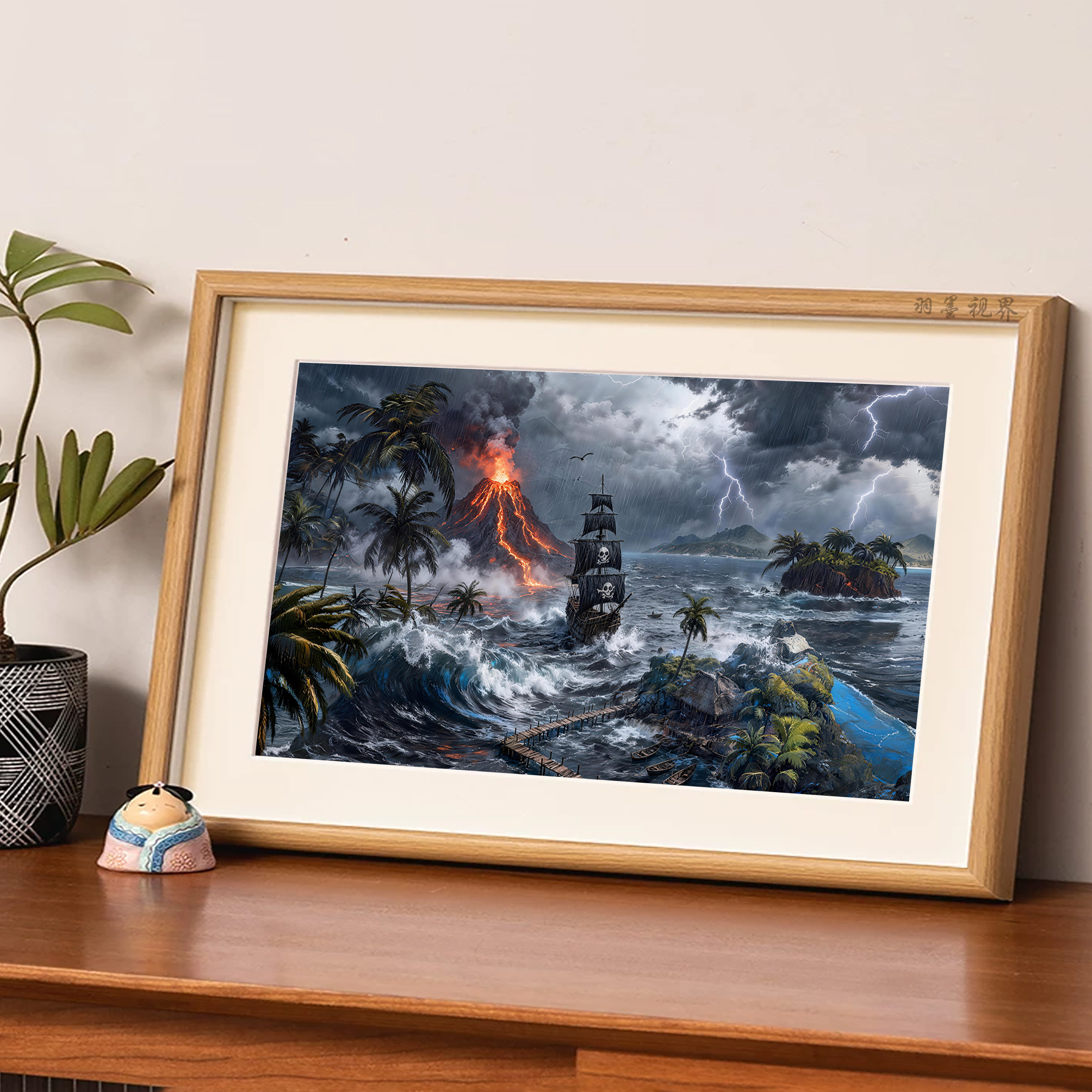 暗黑风格海景挂画个性创意客厅