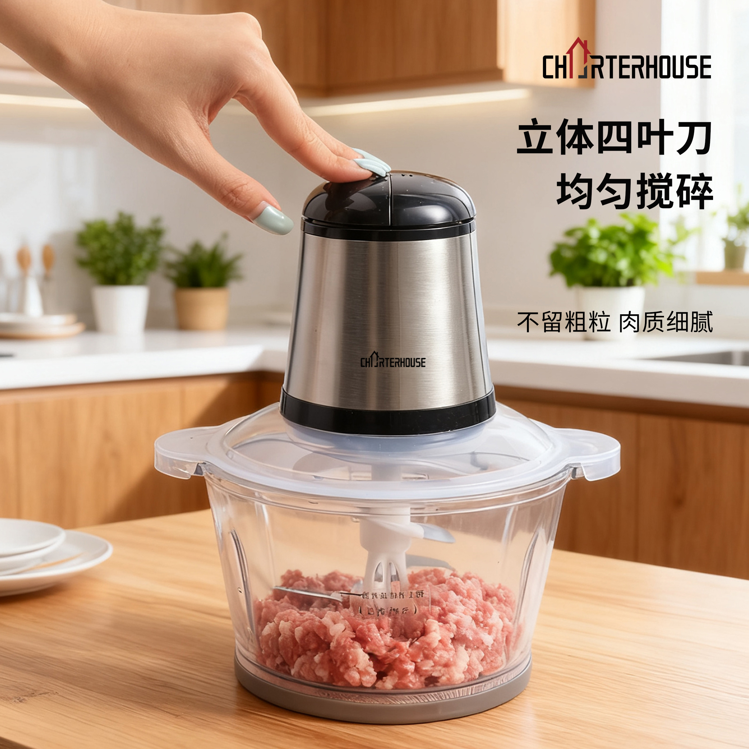 英国CHARTERHOUSE绞肉机家用电动小型搅拌机多功能料理机蒜泥器