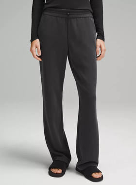 lulu平替超好看黑色裤子直筒休闲运动卫裤阔腿2025新款慵懒松弛感