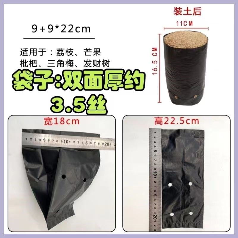 热销黑色育苗袋加厚营养袋 百香果槟榔果树育苗袋 多种尺寸可选
