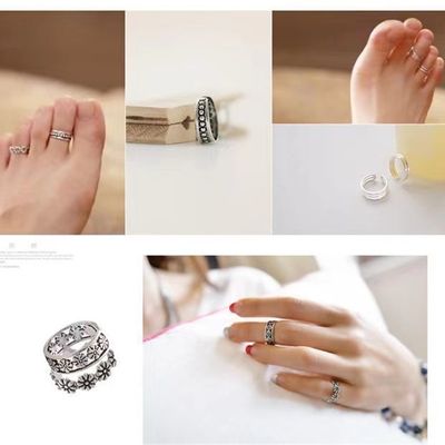 网红new alloy foot rings women jewelry toe ring openin