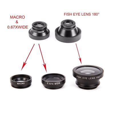 网红Fisheye Lenses Mobile Phone Lens Wide Angle Fish Eye Mac