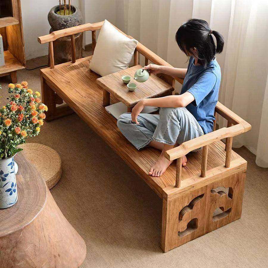 老榆木实木沙发中国风冬夏两用客厅家具沙发新中式会客桌茶几