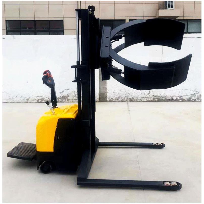 全电动方圆形抱夹叉车360度旋转冰箱电器纸筒布卷自动翻转夹包机