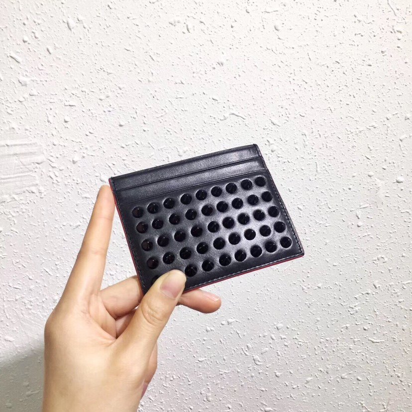 包邮现货CL铆钉小卡包潮牌牛皮名片夹男女同款真皮小巧钱包卡夹