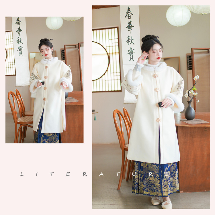 洛如嫣新中式高端毛呢大衣