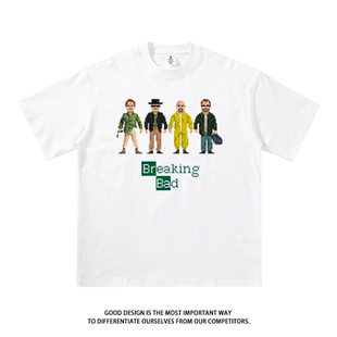 BreakingBad绝命毒师短袖t恤美剧周边老白海森堡像素印花半袖衣服
