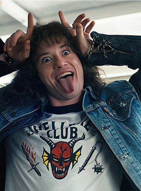 怪奇物语周边纯棉短袖t恤Hellfire Club地狱火俱乐部男女同款衣服