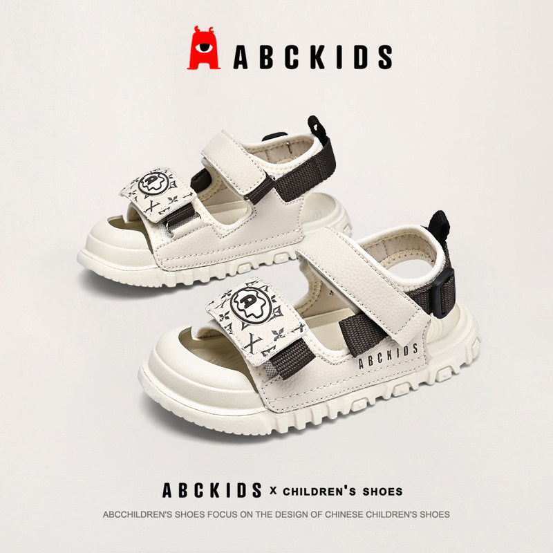 ABCkids童鞋儿童凉鞋潮男童夏季新款露趾沙滩鞋女童防撞鞋头鞋子