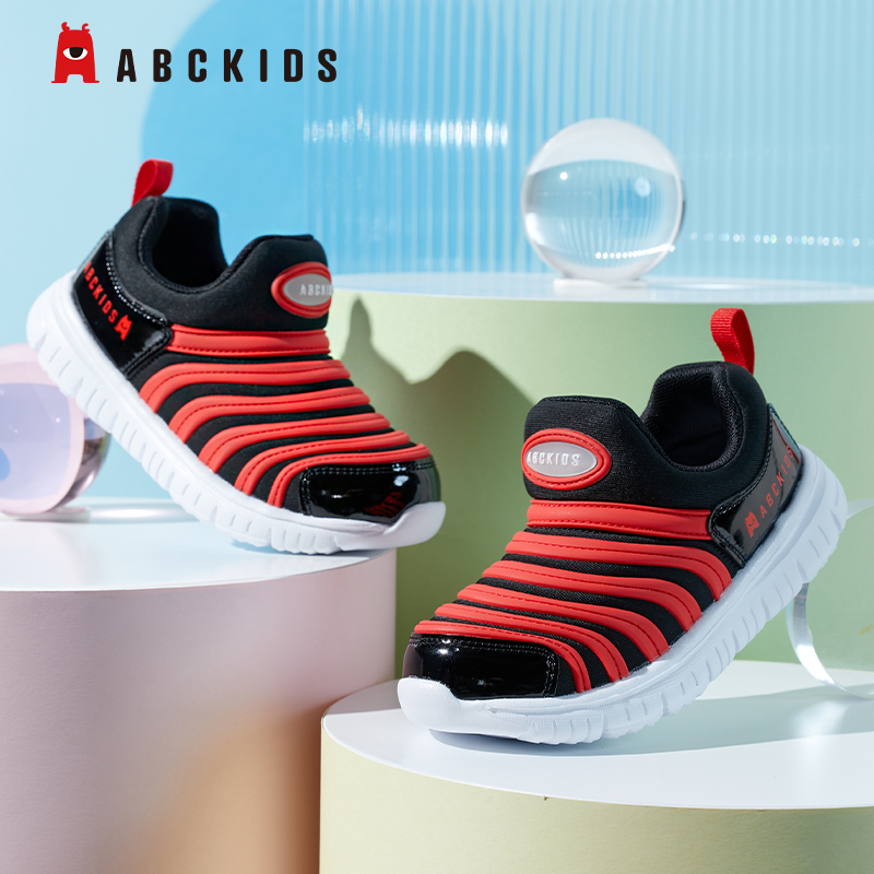 ABCkids童鞋2025新款毛毛虫防滑女童春秋儿童夏季网面男童运动鞋