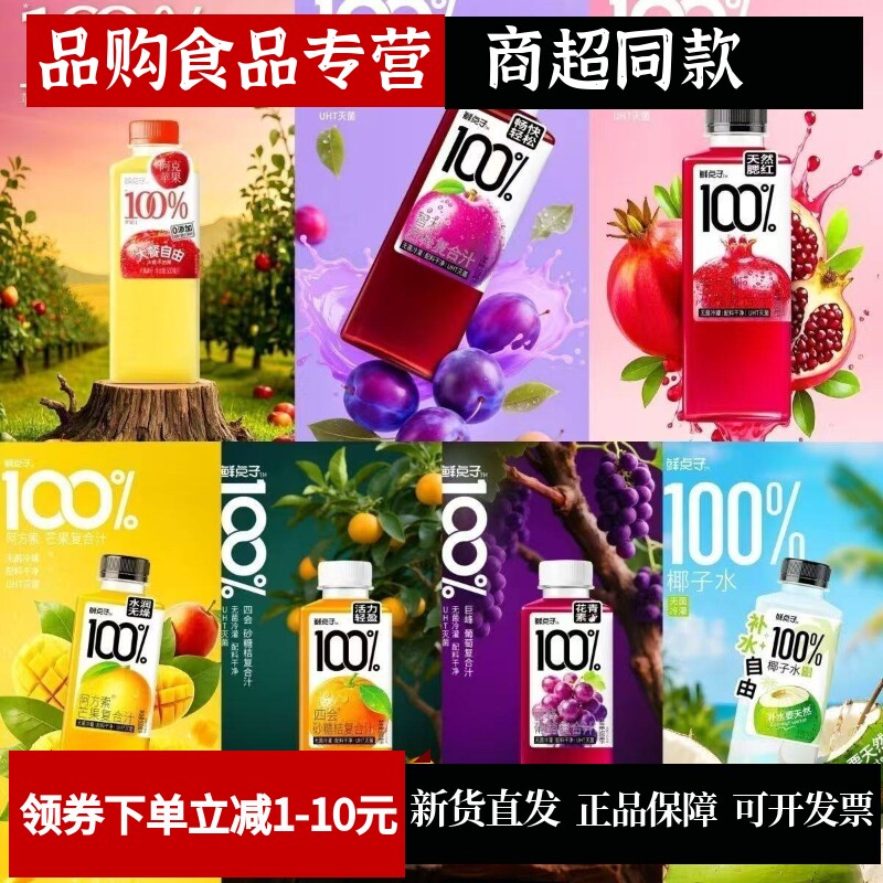 鲜点子100%饮料果汁500ml葡萄汁