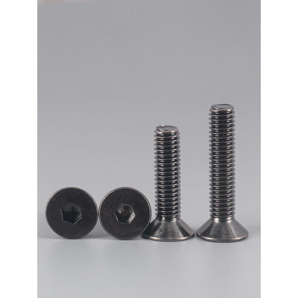 10.9级镀黑镍平头内六角螺丝钉高强度沉头内六角螺栓M2M3M4M5M6M8