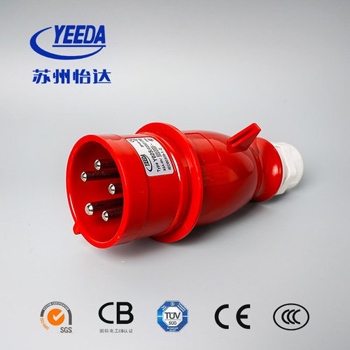 。苏州YEEDA怡达32A防水航空5芯工业插头明暗装插座连接器Y025Y12