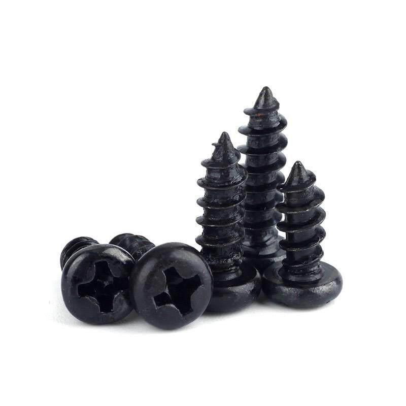 304黑色圆头十字自攻螺钉盘头螺丝钉M1.7M2 M2.3M2.6M3M3.5M4M5M6