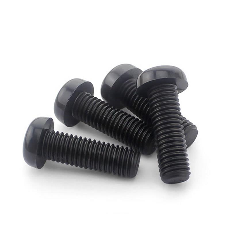 M2.5 M2M3黑色尼龙螺丝螺钉圆头塑料螺丝钉十字*x4x5x6x8x12x20mm